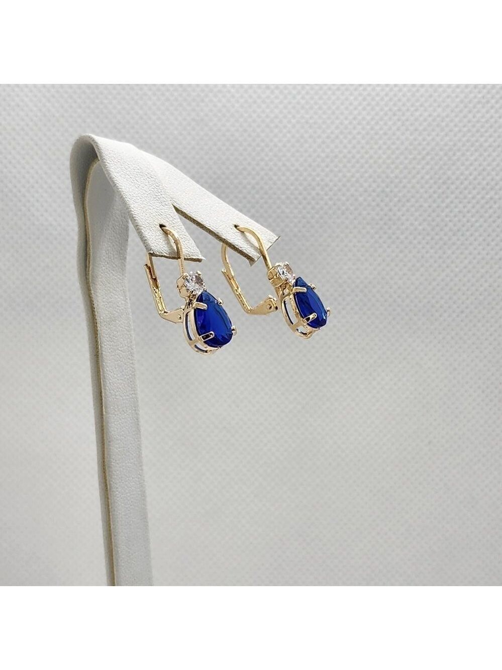 Brand New Brazilian 18k Gold Filled Blue Gemstone Earrings